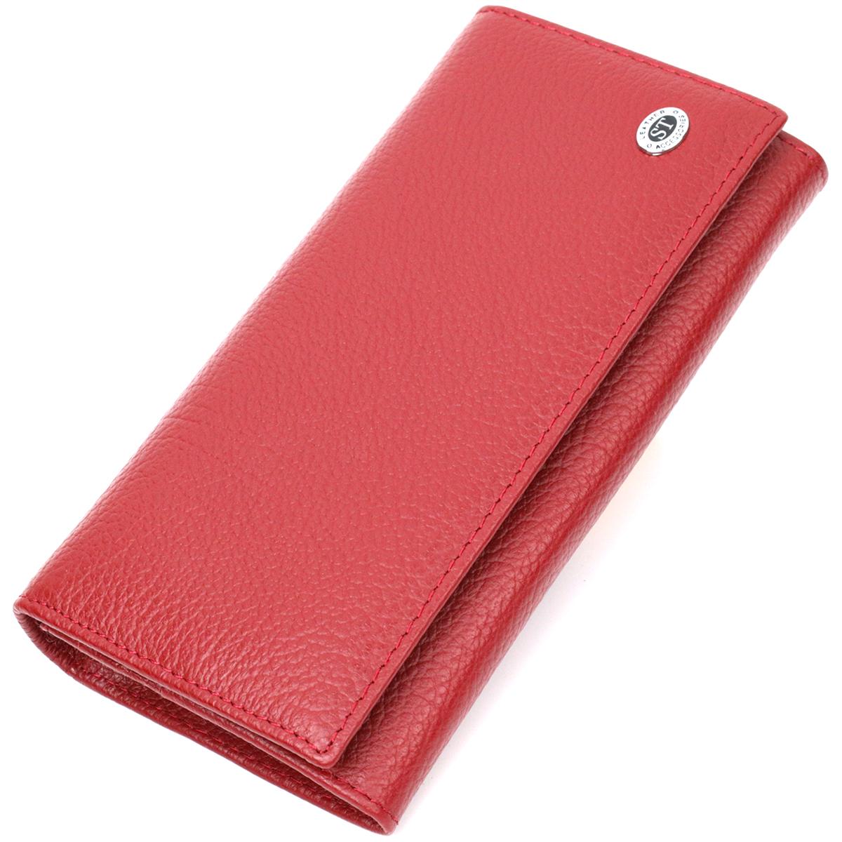 Кошелек женский ST Leather Wallet 19429 из натуральной кожи Бордовый (56507)