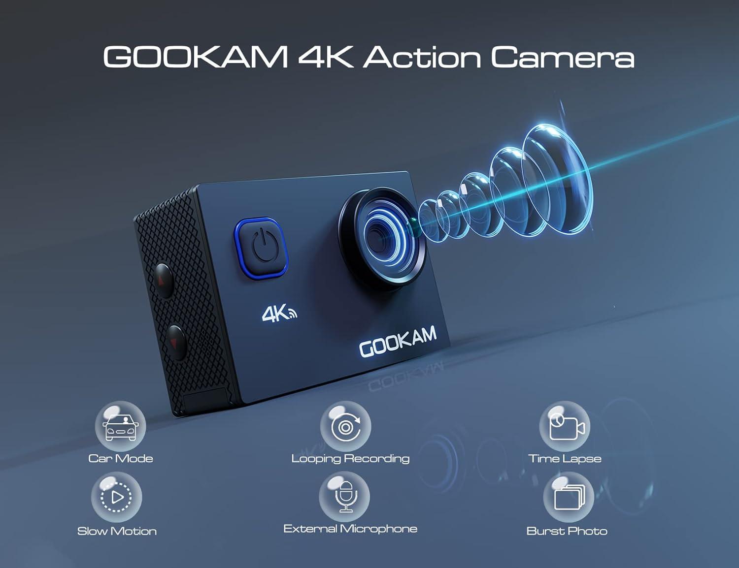 Екшн-камера підводна GOOKAM 4K 20MP з пультом дистанційного керування Wifi 1050 мАг - фото 3