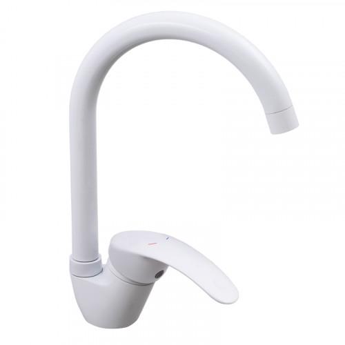 Смеситель для кухни Cron Mars 777-G Белый (CR0788)