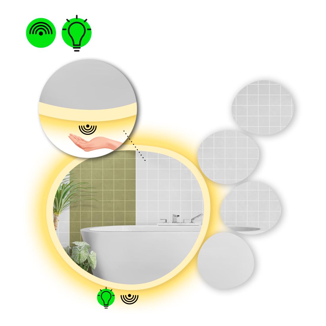 Зеркало с LED подсветкой Acqua 3 с ИК включателем 120x120 см (8738083)