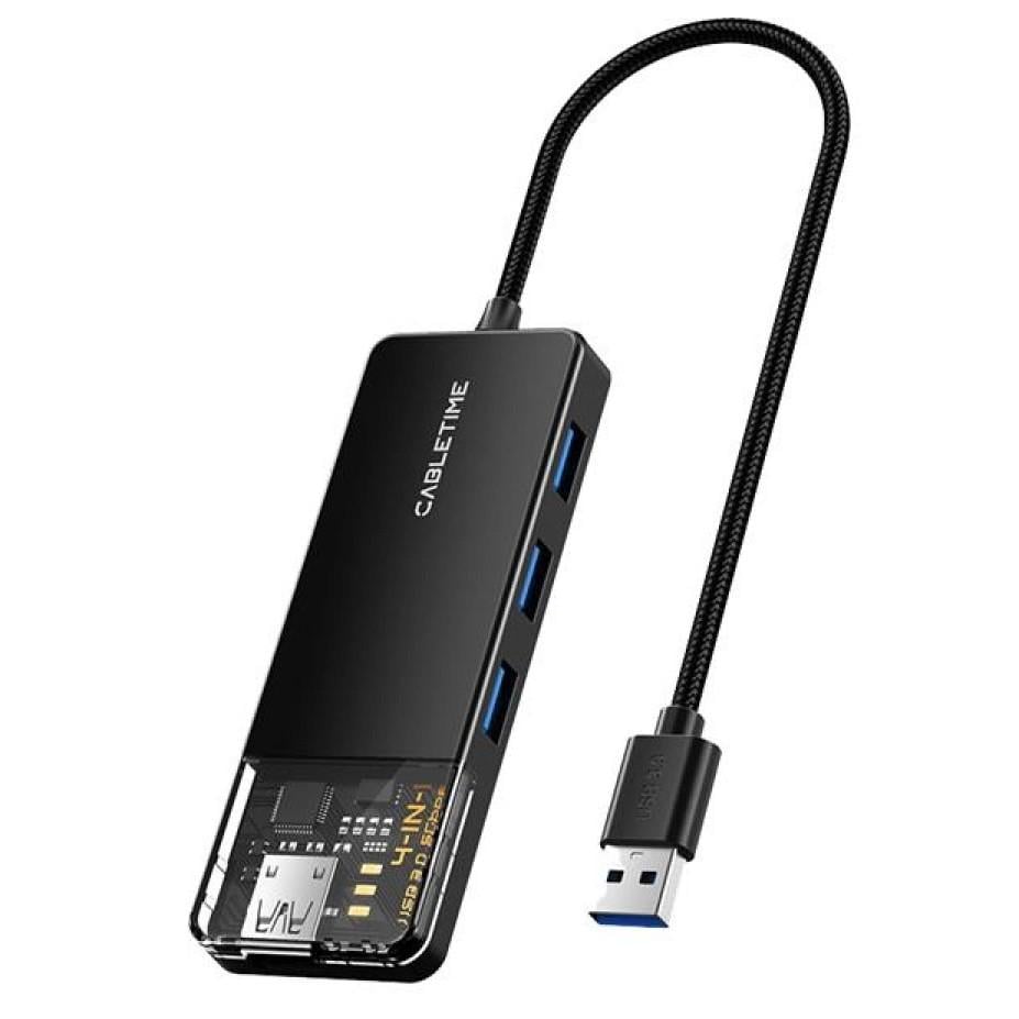 USB-хаб Cabletime CB02B USB 3.0 4 порта 15 см GL3510 Black (35575427) USB-хаб Cabletime CB02B USB 3.0 4 порта 15 см GL3510 Black (35575427)