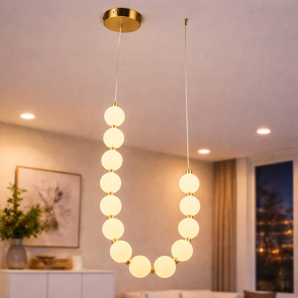 Люстра светодиодная Valeso 24W в виде жемчужной нити 3000-6500K Медный (YH1439/24W)