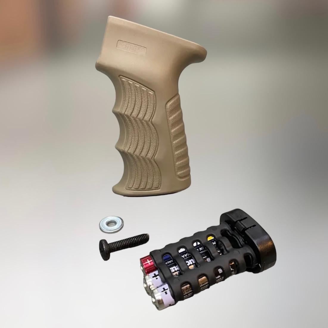 Рукоятка пистолетная для AK 47/74 резиновая GRIP DLG-098 с отсеком для батареек Койот (1758895594)