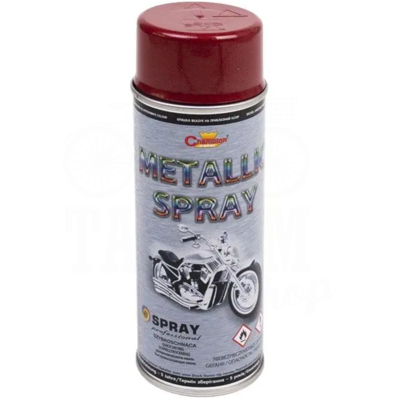 Краска с эффектом металлик Champion Metallic Spray 400 мл аэрозоль Красный Краска с эффектом металлик Champion Metallic Spray 400 мл аэрозоль Красный