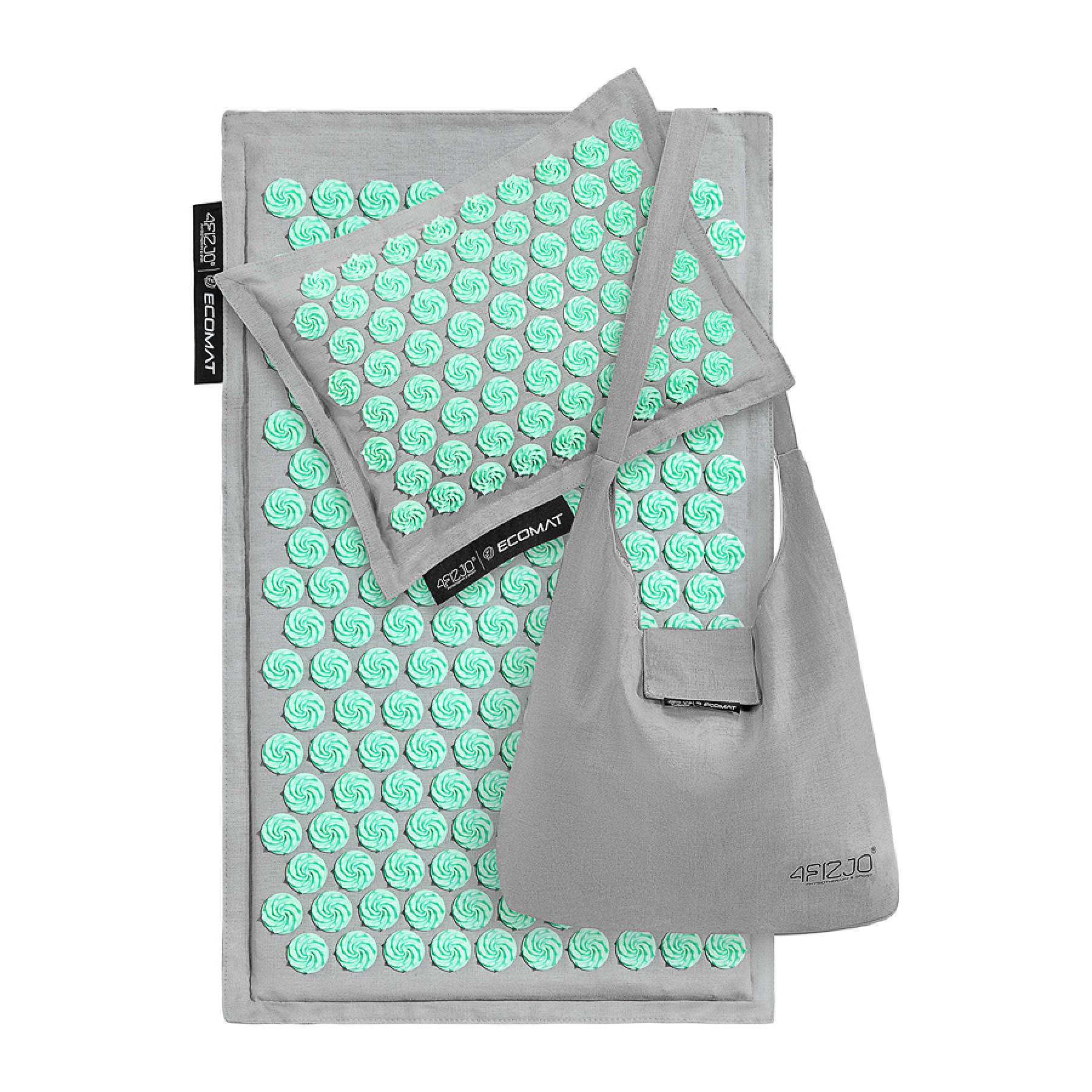 Килимок акупунктурний 4FIZJO Eco Mat Аплікатор Кузнєцова з подушкою 68x42 см Grey/Mint (25812) - фото 2