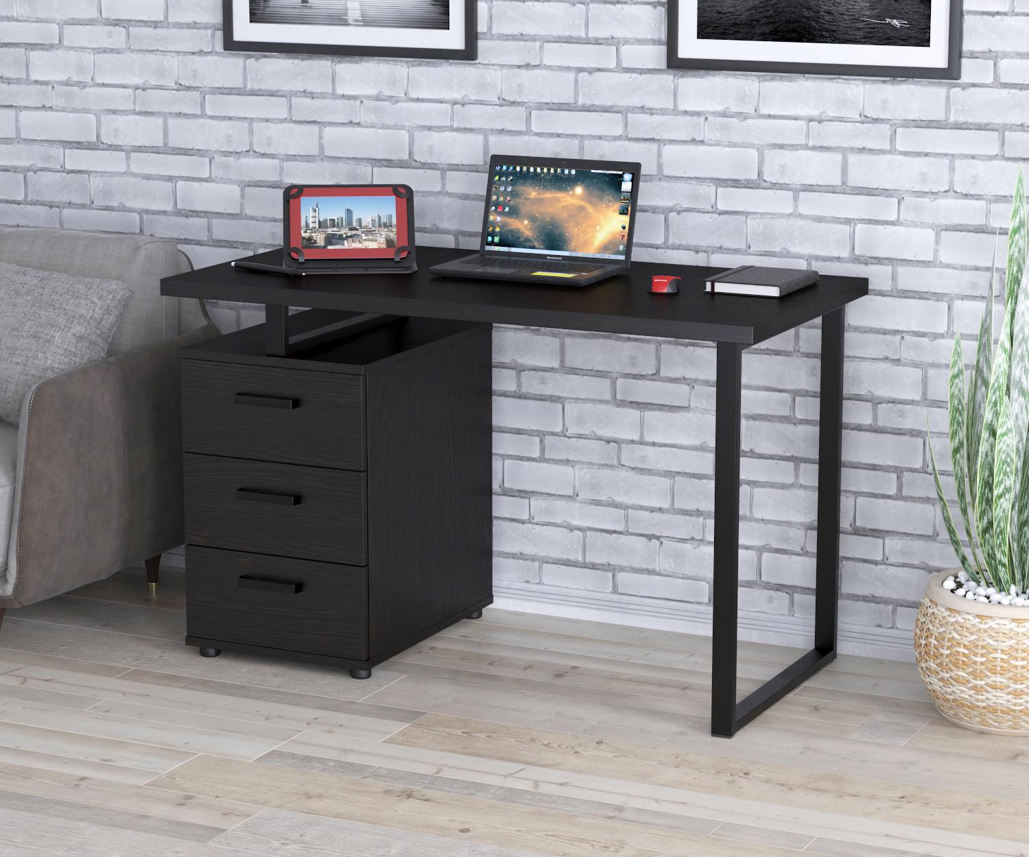 Письмовий стіл Loft design L-27 Венге Луїзіана/Чорний