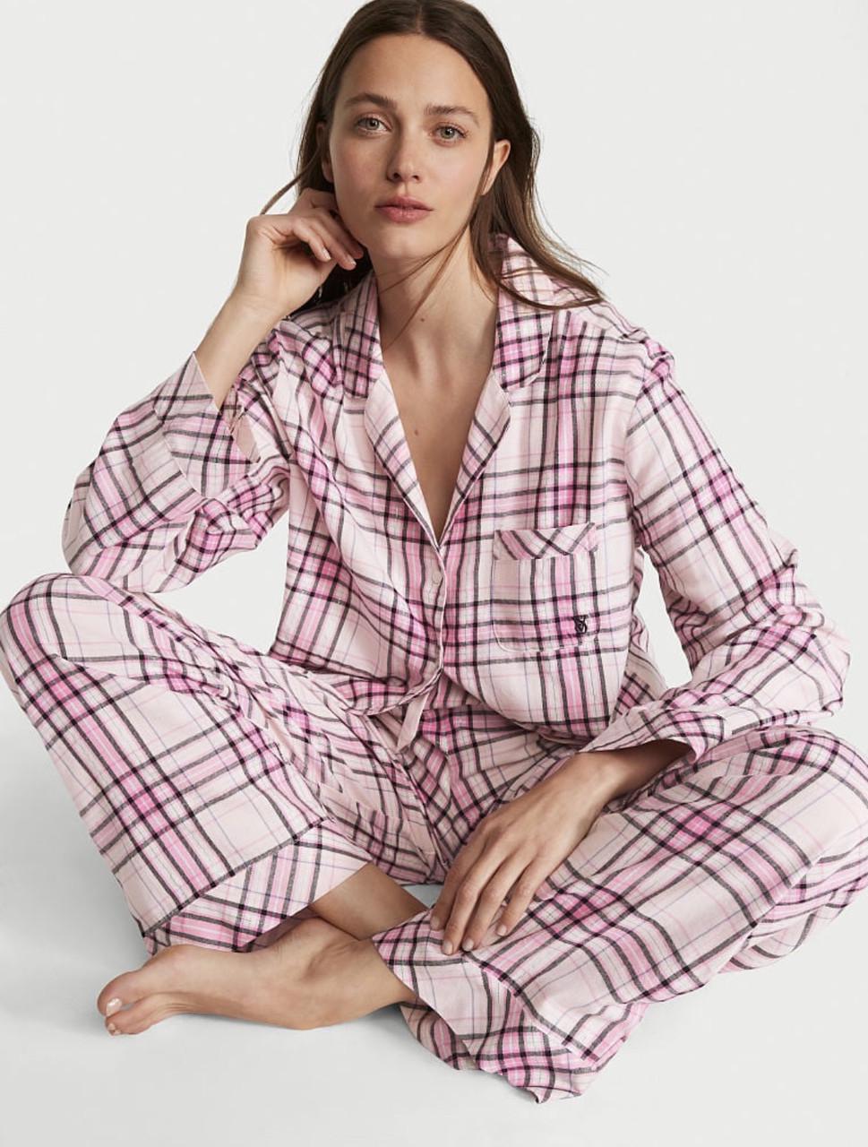 Піжама жіноча Victoria's Secret Flannel штани/сорочка XS Рожевий (2101723901) - фото 1