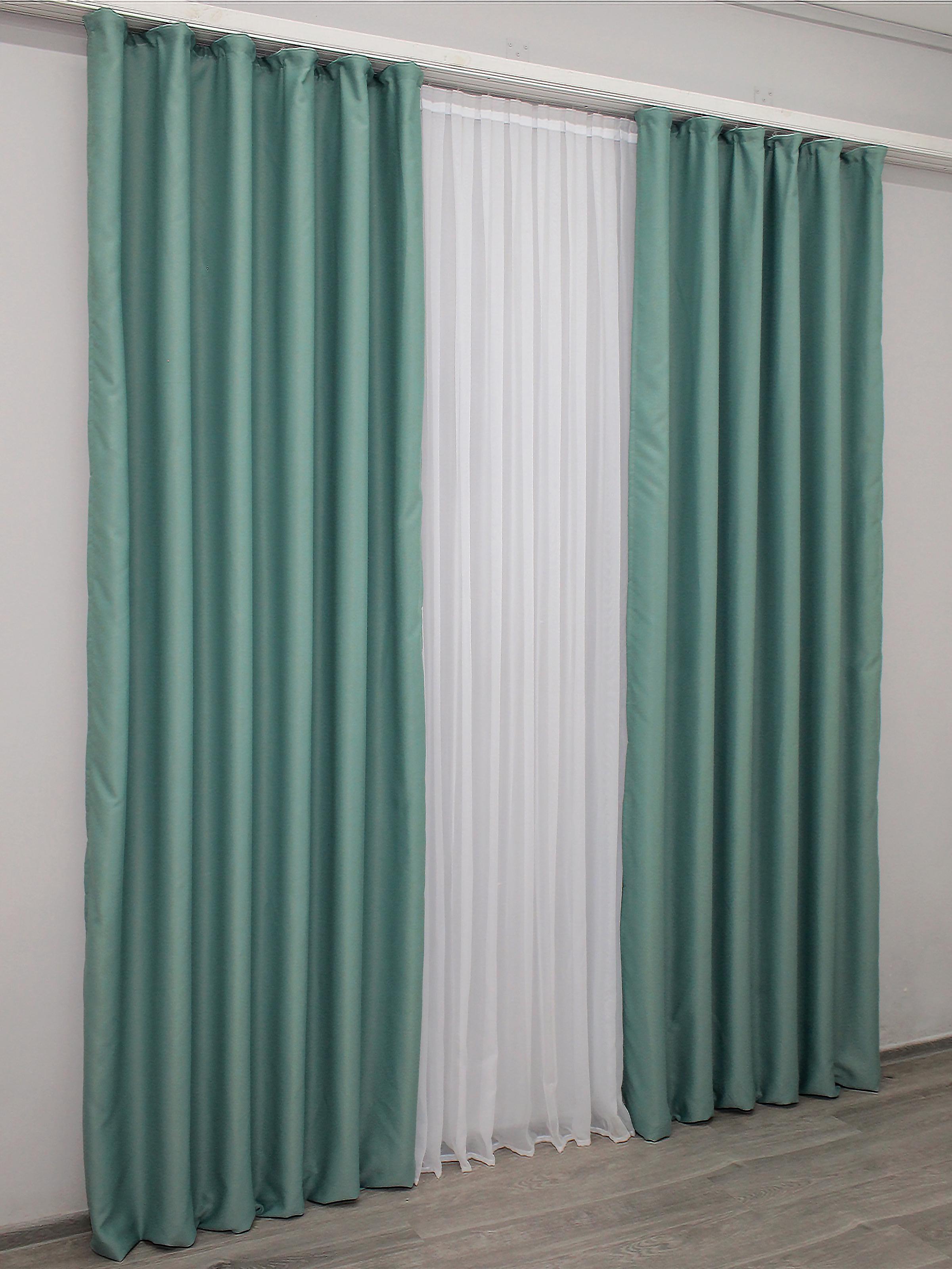 Комплект штор VR-Textil Midnight № 1229ш блекаут 150х290 см 2 шт. Бірюзовий (33-0057) - фото 4