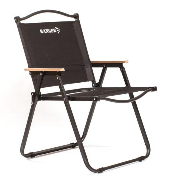 Кресло туристическое складное с буковыми подлокотниками Ranger Lucky до 100 кг Черный (28746074)