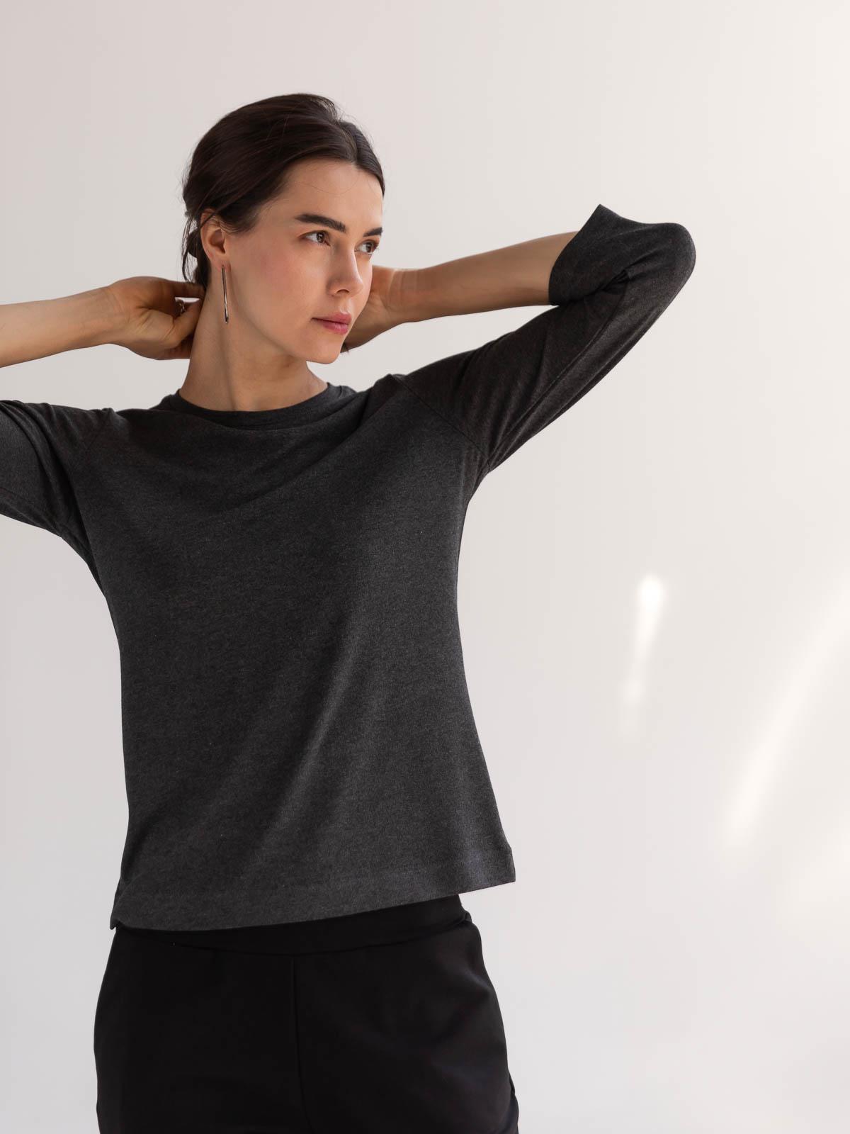 Джемпер меланж FROMUS рукав 3/4 S Темно-сірий (2640-3) - фото 2 Джемпер меланж FROMUS рукав 3/4 S Темно-сірий (2640-3) - фото 2