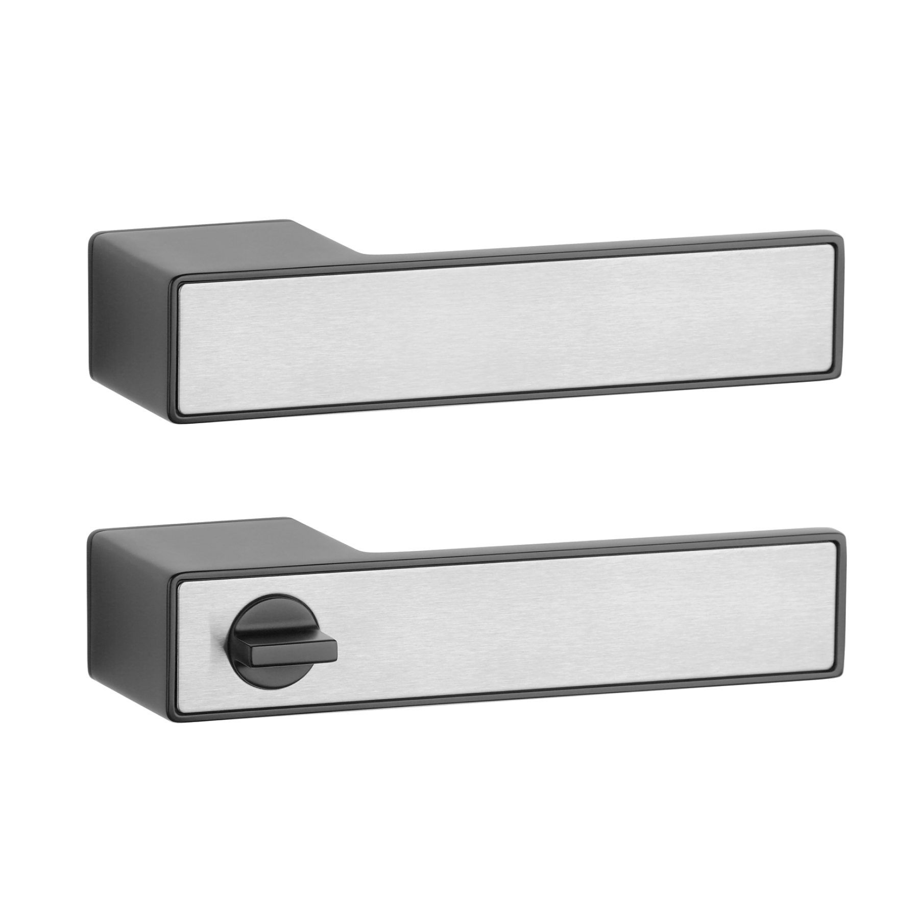 Дверная ручка APRILE Hedera RTH 2 шт. под вставку с WC-фиксатором правая Черный матовый/Нержавеющая сталь (49-863)