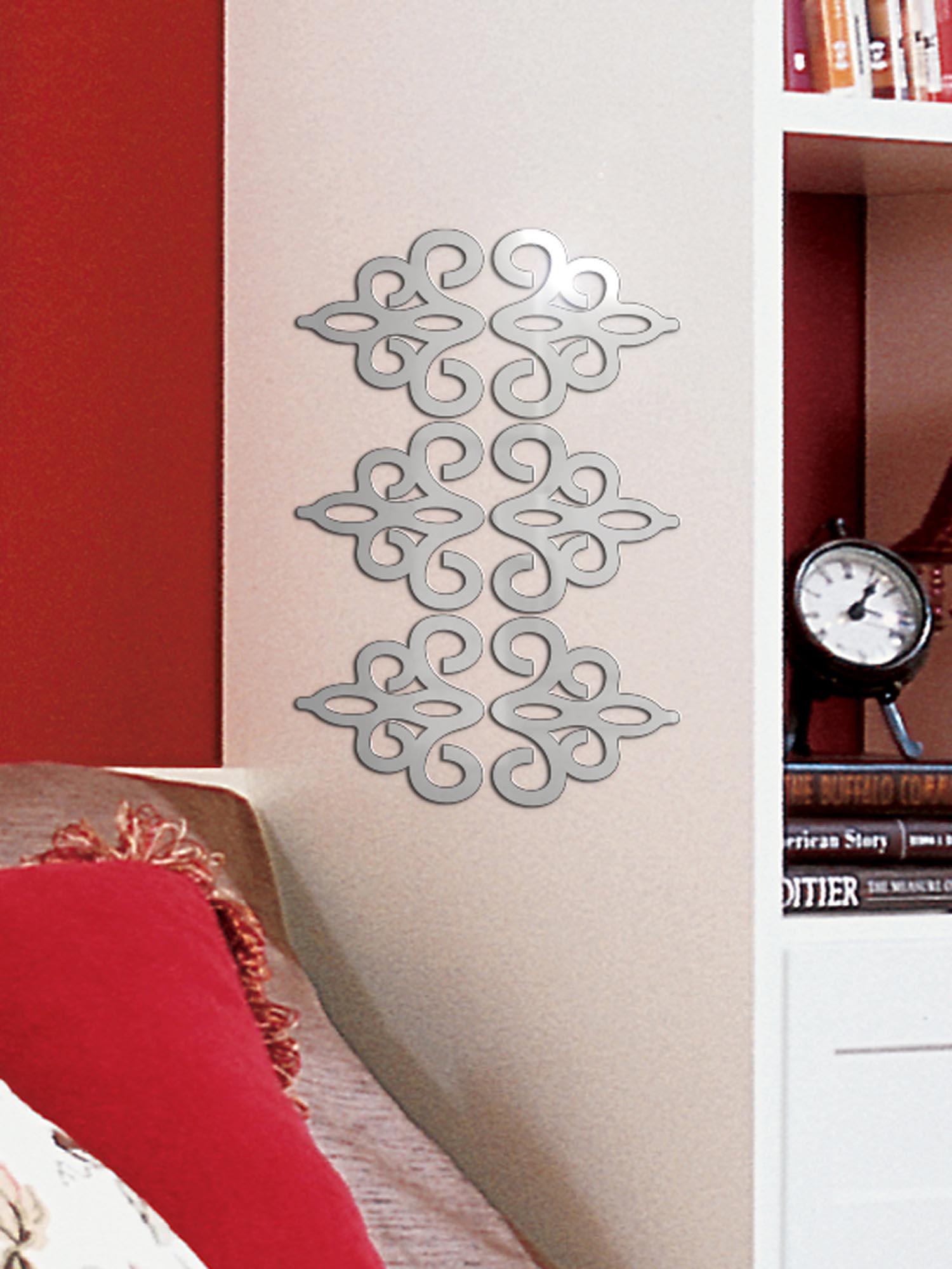 Декор зеркальный настенный Дакар 6шт. Серебряный