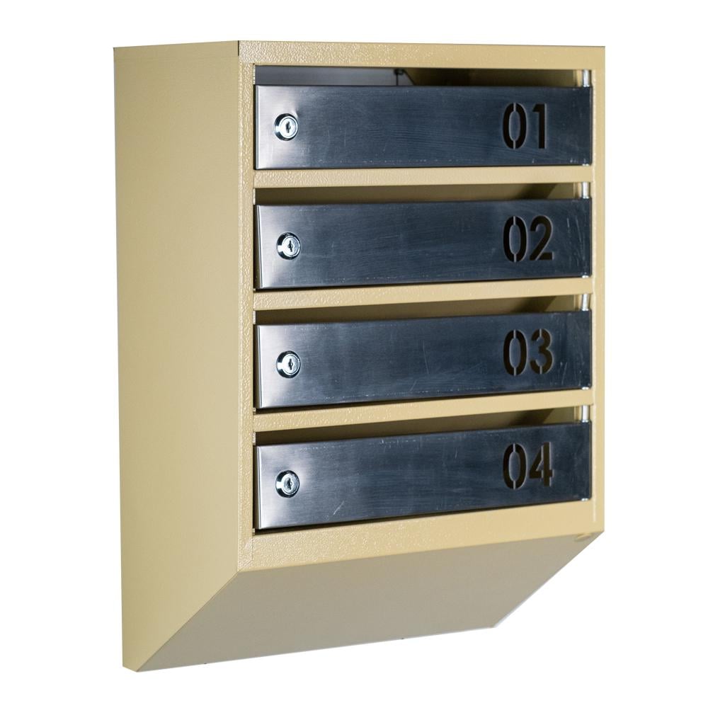 Ящик почтовый многосекционный ЯП04B Бежевый/Нержавеющая сталь (24061101)