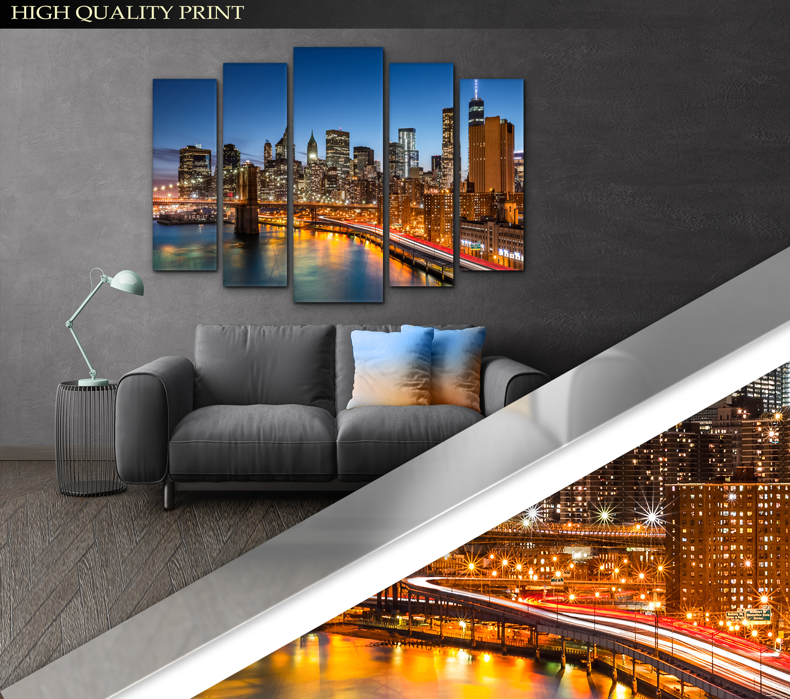 Картина модульная Город Закат 115x170 см (Art-289_5) - фото 3 Картина модульная Город Закат 115x170 см (Art-289_5) - фото 3