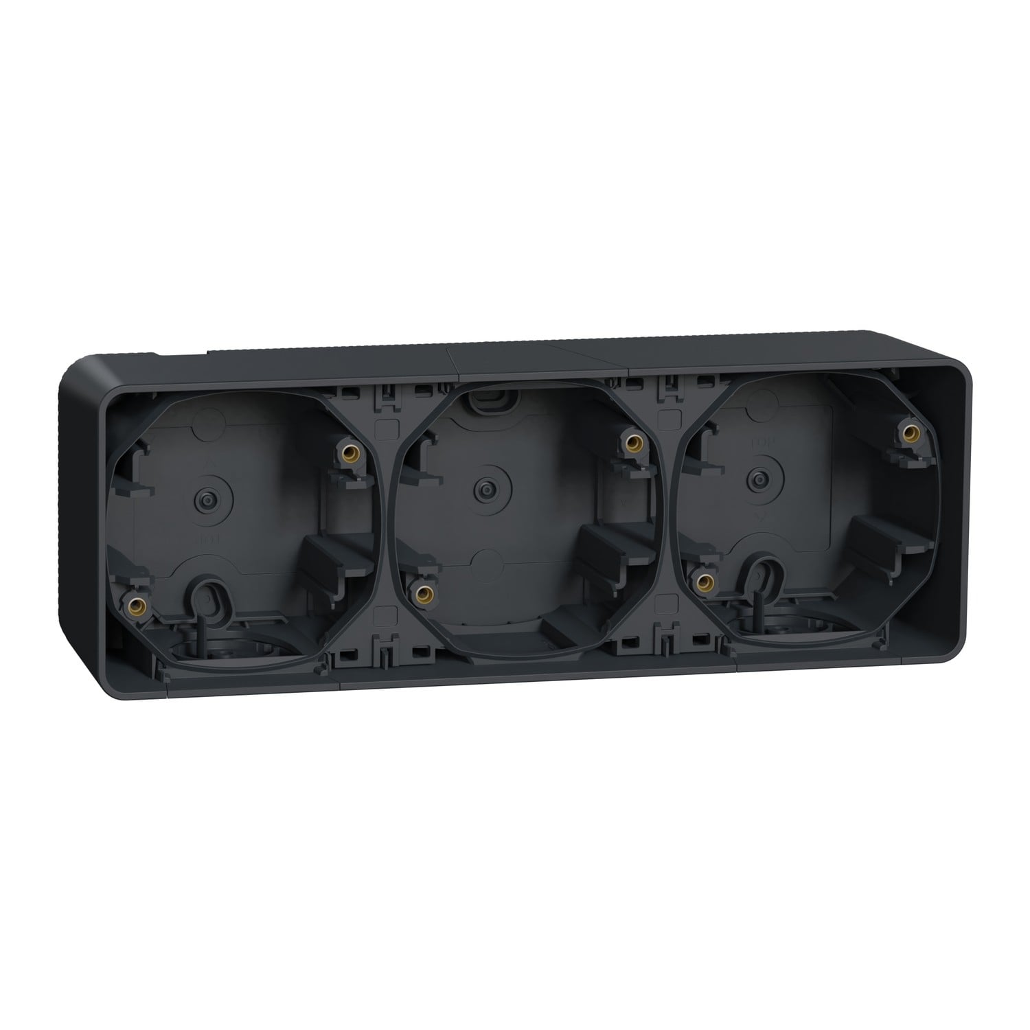 Бокс для накладного монтажу Schneider Electric MUReva Styl тримісний IP55 Чорний (MUR37713)
