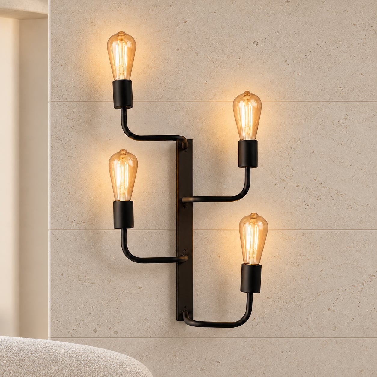 Бра MSK Electric NL 6036/4 Asket металлический каркас под 4 лампы Е27 Черный (1269247039)