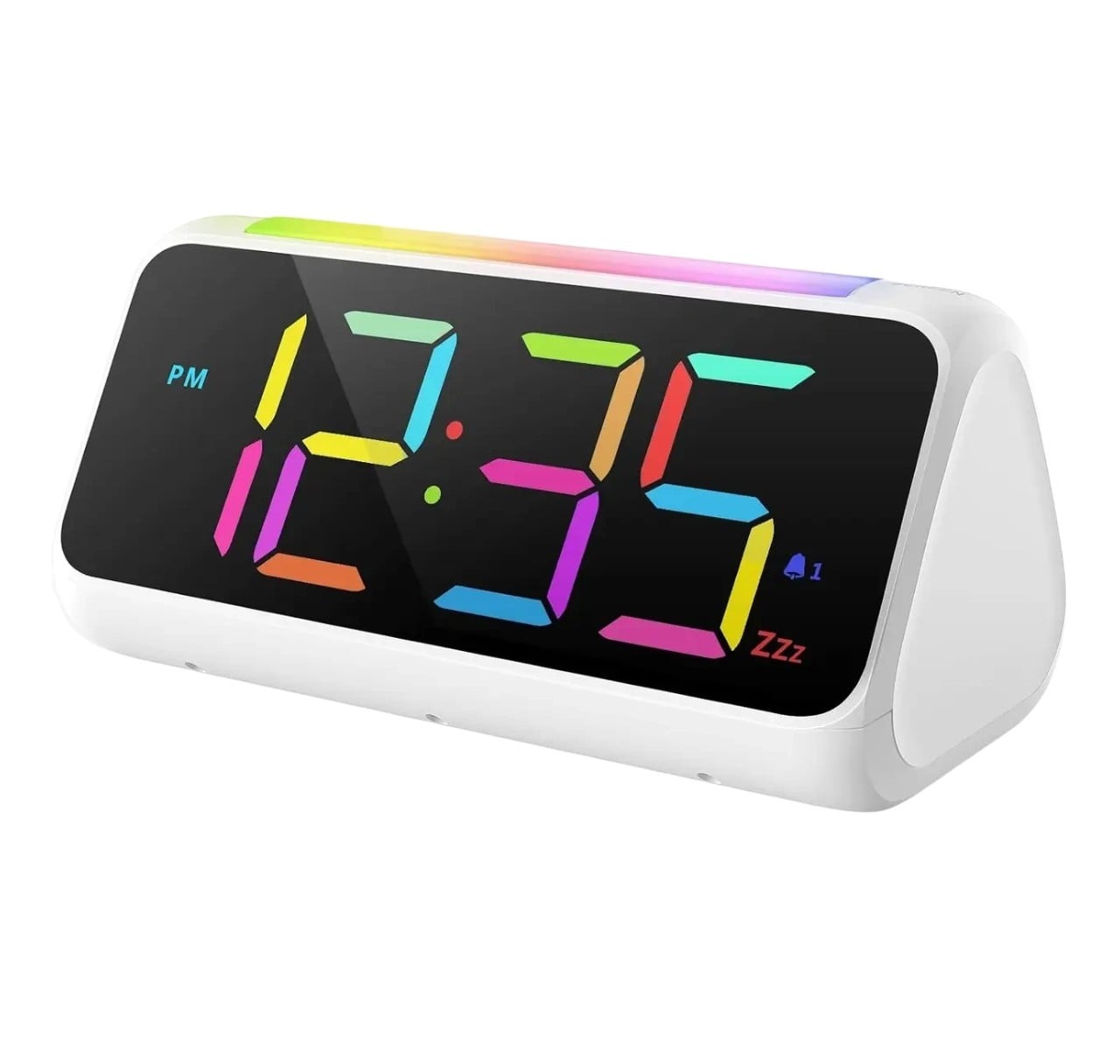 Будильник Netzu RGB цифровые электронные настольные часы с RGB-подсветкой Белый