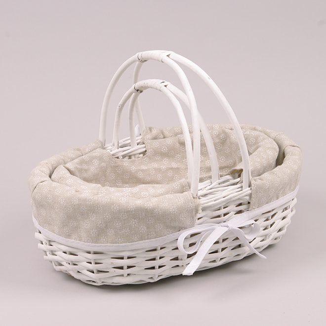 Комплект корзин с тканью Flora 25х33х17 см 2 шт. Белый (39618)