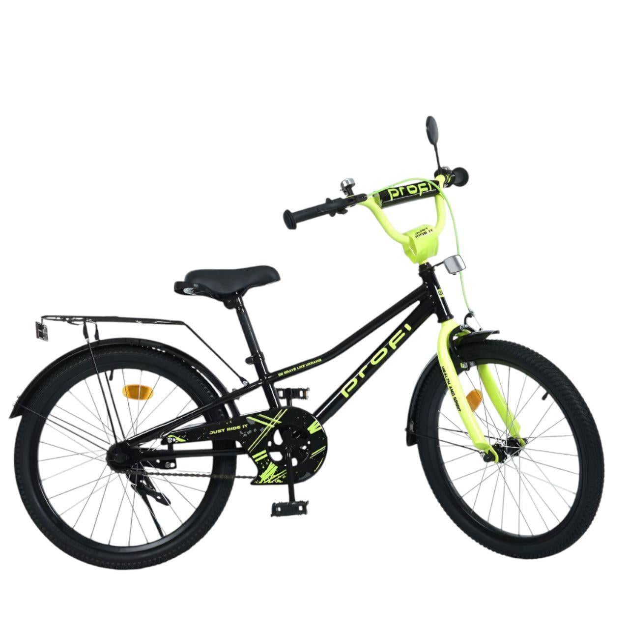 Велосипед MB 20015-1 d колес 20" сталь підніжка/м'які кермові накладки Чорно-зелений (26137221)