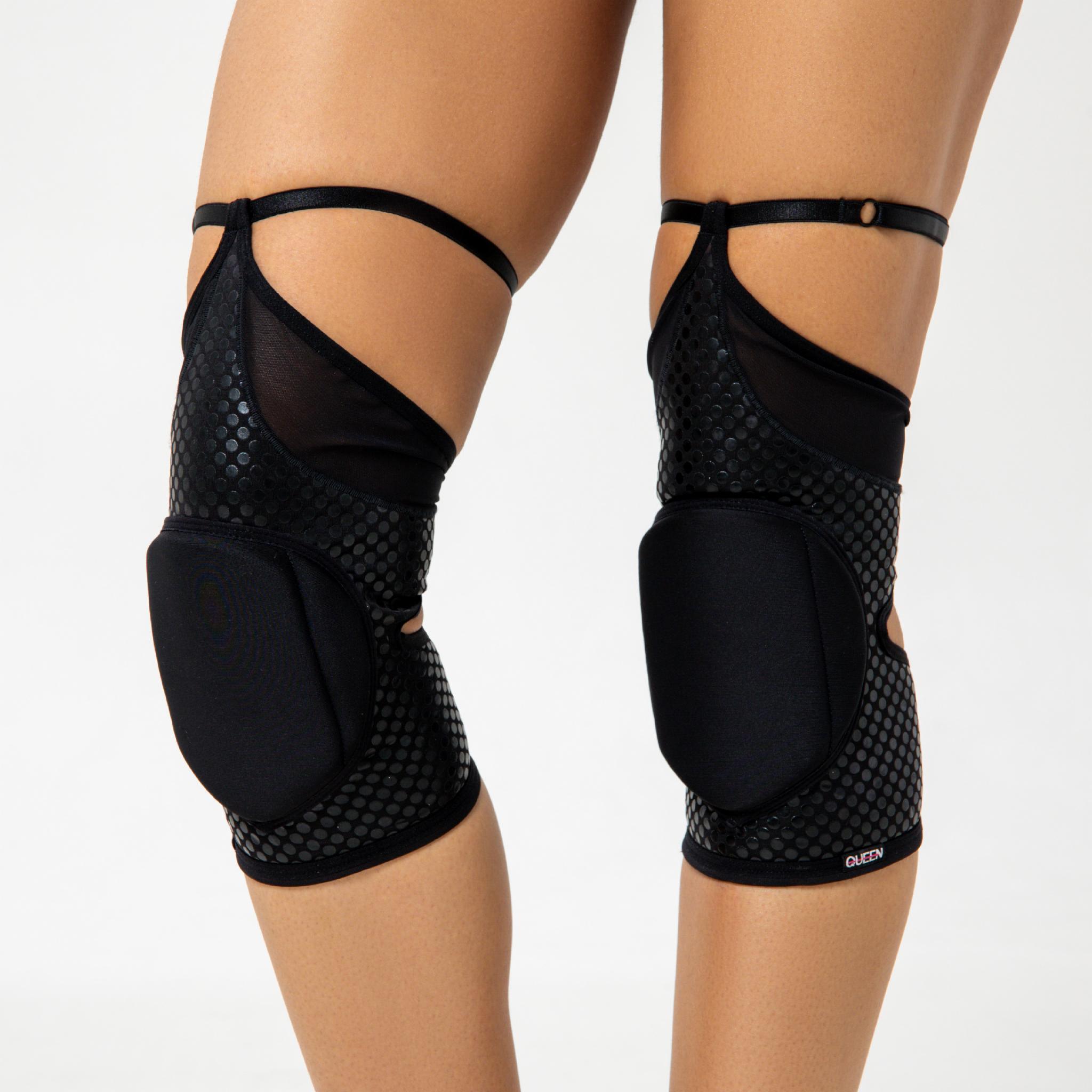 Наколінники липкі для танців з гартерами пара XL Чорний (QKP_BFG_1157-4) - фото 9