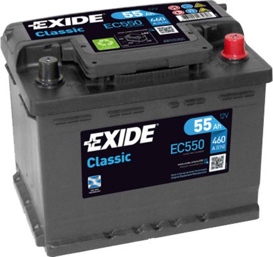 Акумулятор EXIDE CLASSIC R EN460 55 Ah-12 V 242х175х190 мм (EC550)