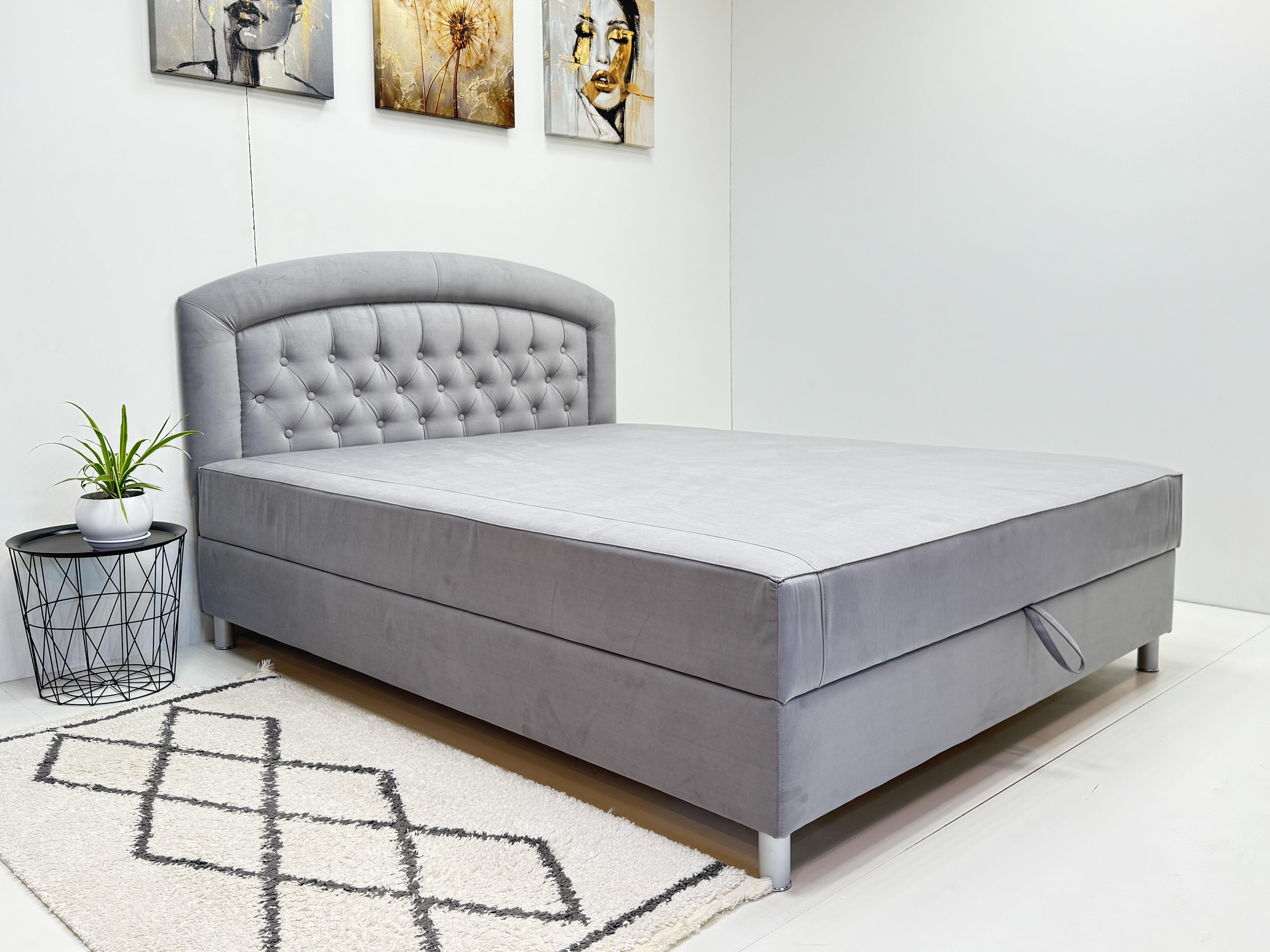 Кровать с матрасом Виктория 205×160 см Серый