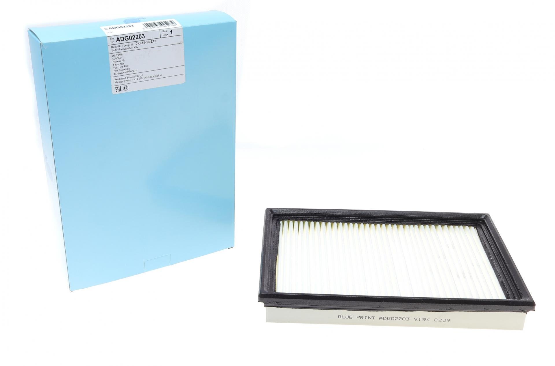 Фильтр воздушный BLUE PRINT для Kia Sportagei 2,0i 94-04/Sportage III 2,0 16V 10-15 (ADG02203)