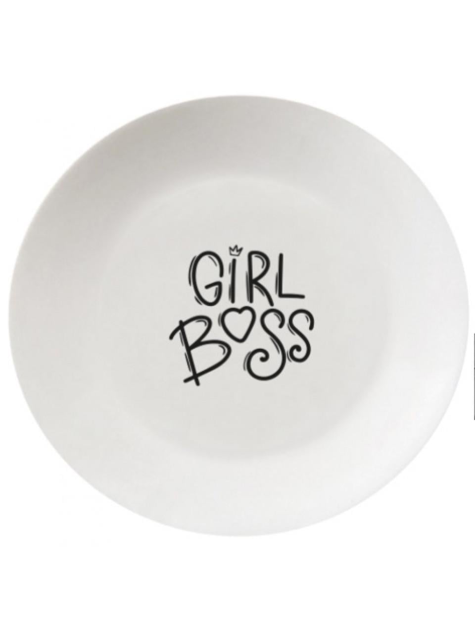 Тарілка Kvarta GIRL BOSS 25 см склокераміка і подарункова коробка (37161102)