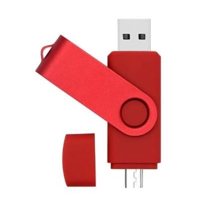 Флешка Jaster Plain 128 Гб USB/micro USB Flash drive + переходник Type-C Красный - фото 2