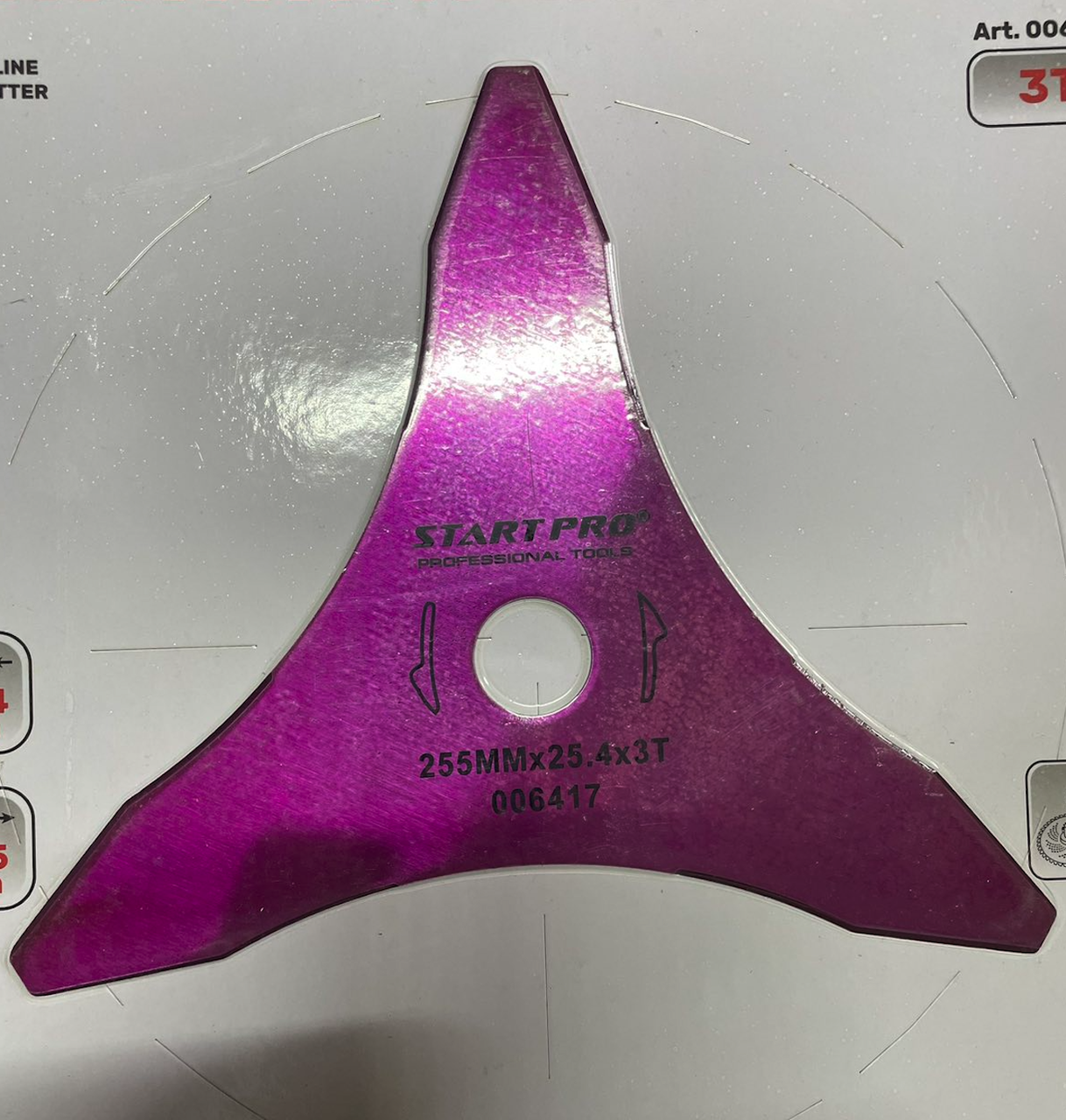Нож к садовому триммеру Start Pro 6417 3-лопасти двухсторонний 255х25,4 мм - фото 2 Нож к садовому триммеру Start Pro 6417 3-лопасти двухсторонний 255х25,4 мм - фото 2