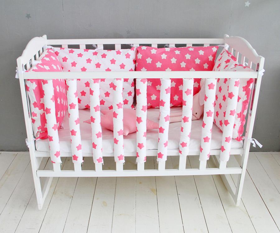 Бортики в детскую кроватку Pink Stars (LAM0197)