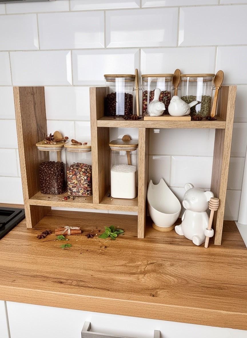 Полиця-органайзер трансформер зібрана для кухні/книг та косметики ДСП (31262105)