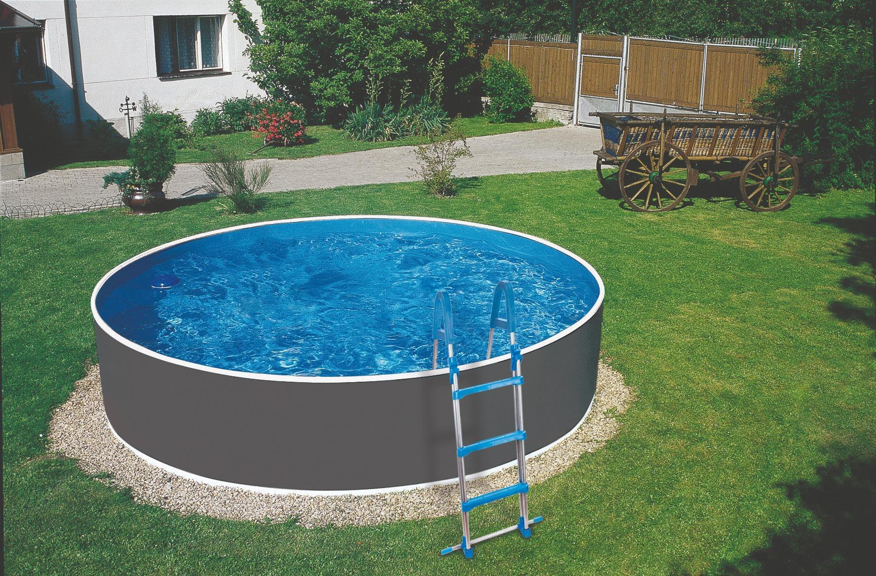 Бассейн сборный каркасный Azuro голубая пленка 0,5 мм морозостойкий 3,6x1,2 м Graphite