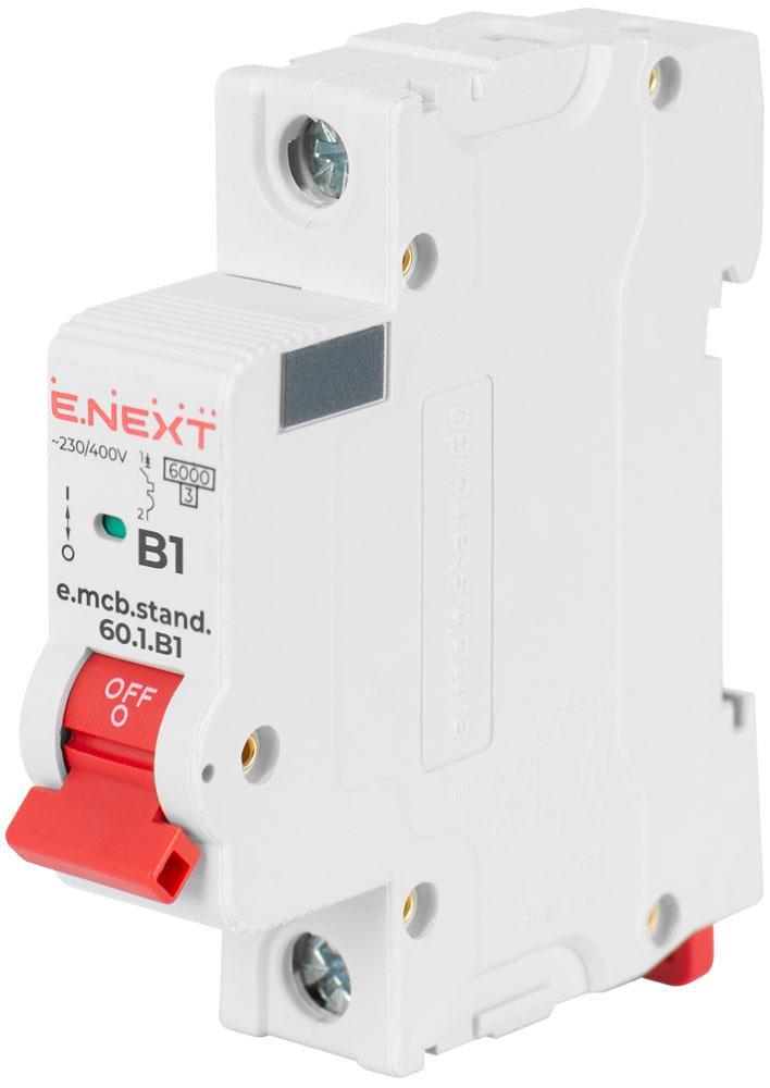 Автоматический выключатель E.NEXT e.mcb.stand.60.1.B1 1р 1А 6 кА B (s001101) - фото 1