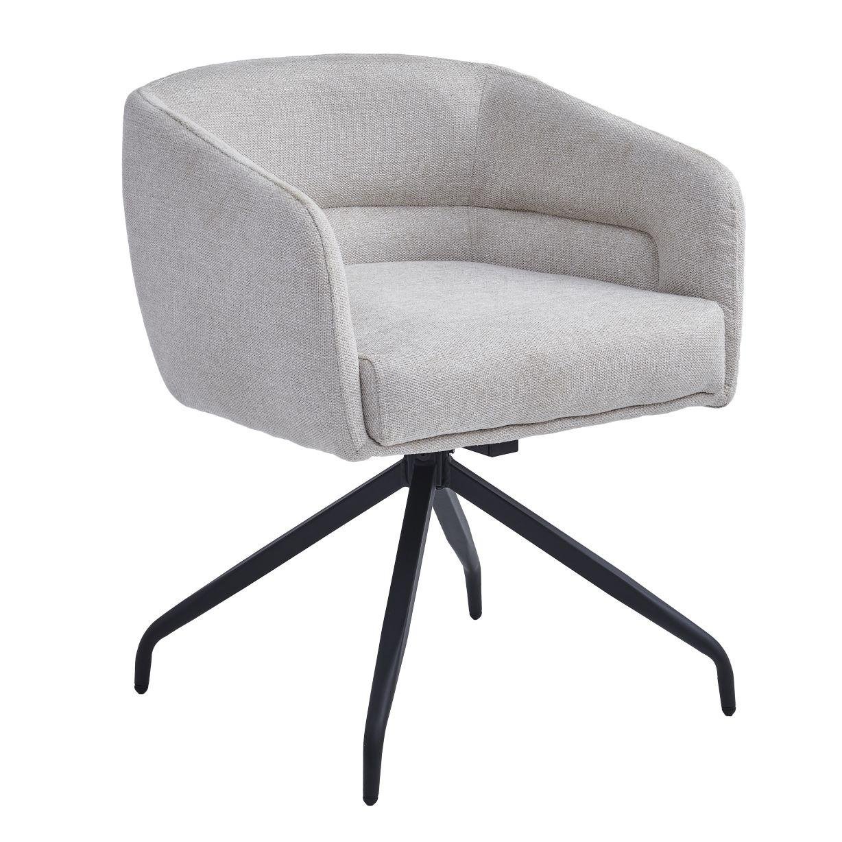 Стул Intarsio EMMA ткань с оборотом на 180° Черный/Бежевый