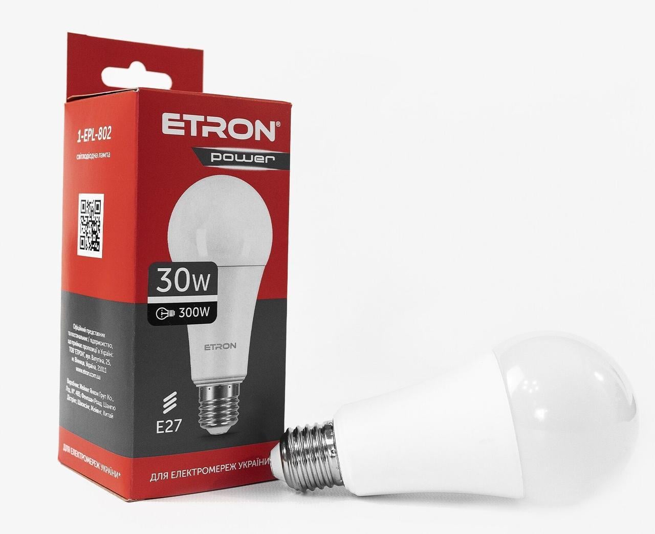 Светодиодная LED-лампа ETRON Power Light A67 30W 4200K E27 1-EPL-802 (2221395388)