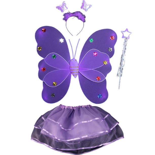 Вбрання карнавальне крила зі спідницею метелик 9089 Фіолетовий (4483066) Вбрання карнавальне крила зі спідницею метелик 9089 Фіолетовий (4483066)
