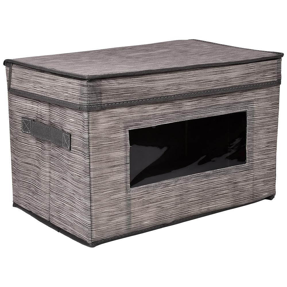 Коробка для одежды с крышкой и ручками складная Stenson R100551 38х25х25 см Серый (e578e505)
