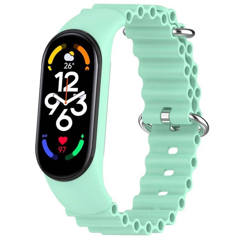 Ремінець Ocean Band для Xiaomi Mi Band 7/6/5/4/3 Бірюзовий/Blue Sea (00000064769_6)