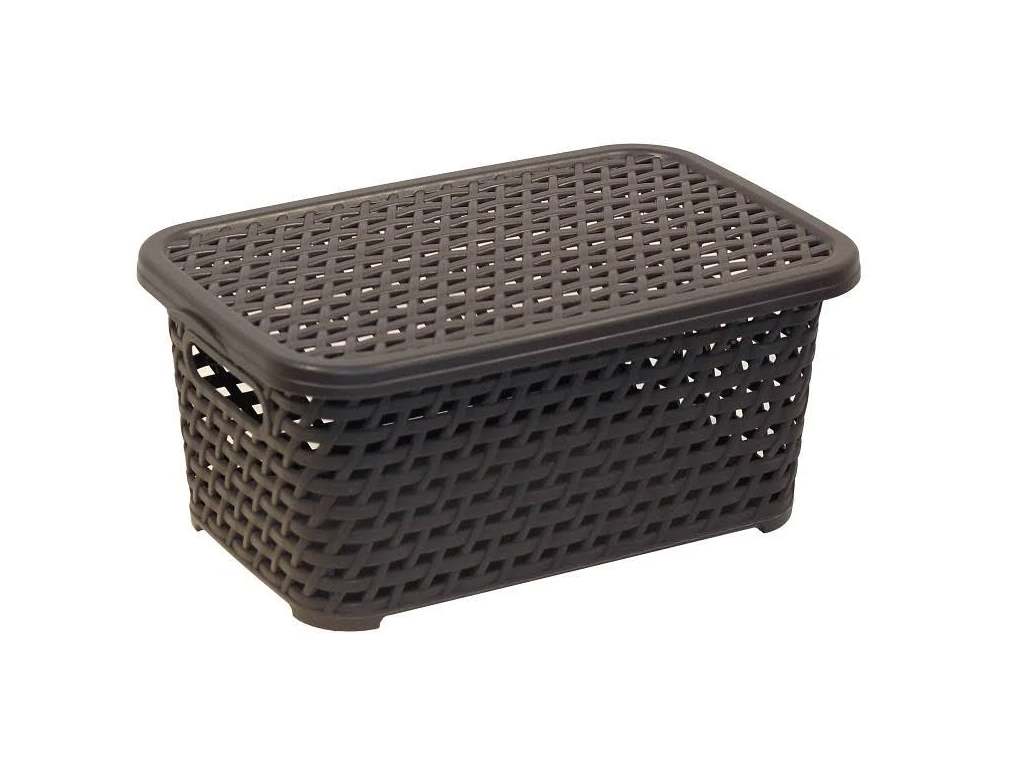 Кошик з кришкою Plastart Ротанг 5 л Коричневий (MUP-SP-290-BROWN)