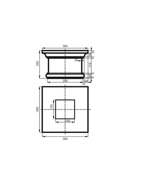 Капітель колони фасадної полістиролової Prestige Decor LC 116-1 (2329614013) - фото 2