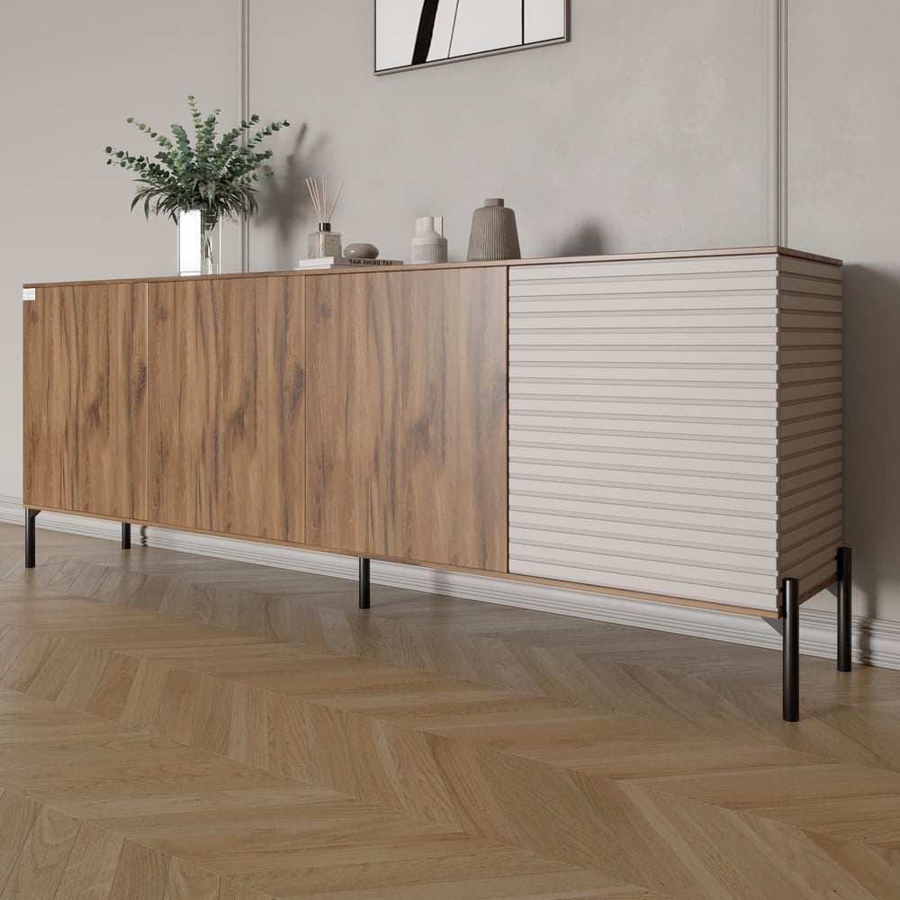 Комод Lion Грей 204x38x76,5 см Дуб Ливорно/Кашемир (LION-042631)