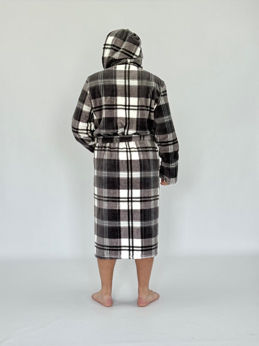 Халат чоловічий UT Store L у клітину Світло-сірий (HTM01) - фото 2 Халат чоловічий UT Store L у клітину Світло-сірий (HTM01) - фото 2