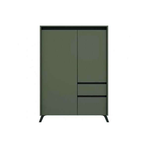 Комод Gerbor Лаундж REG2D1S1K из ЛДСП Зеленый дымчатый/Черный (54477) Комод Gerbor Лаундж REG2D1S1K из ЛДСП Зеленый дымчатый/Черный (54477)