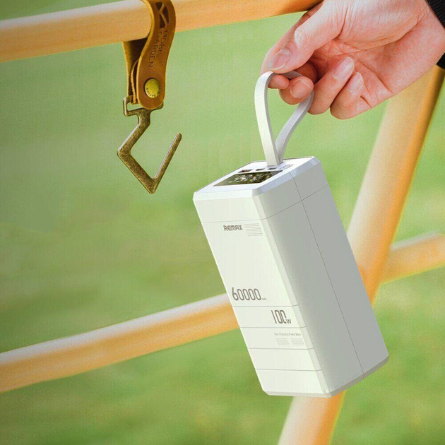 Повербанк Remax RPP-650 Quick Charge із швидкою зарядкою 100 W 60000 mAh Білий (25147810) - фото 7