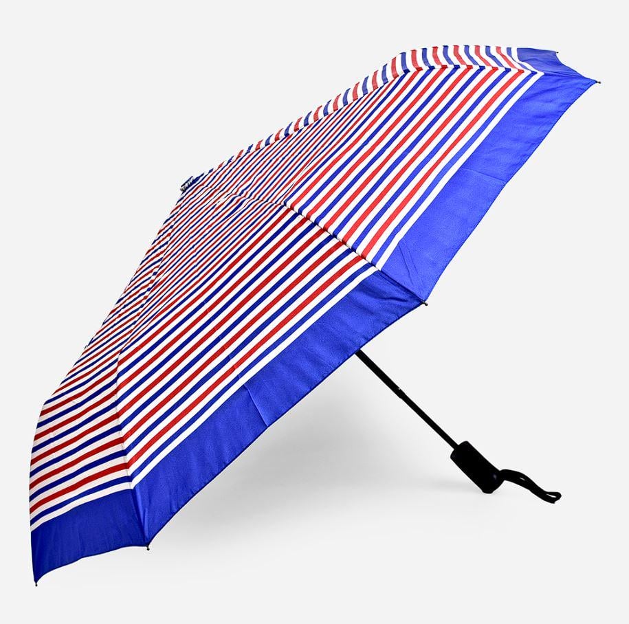 Зонтик складной полуавтомат Stripes 8 спиц купол 110 см Blue (30250) Зонтик складной полуавтомат Stripes 8 спиц купол 110 см Blue (30250)
