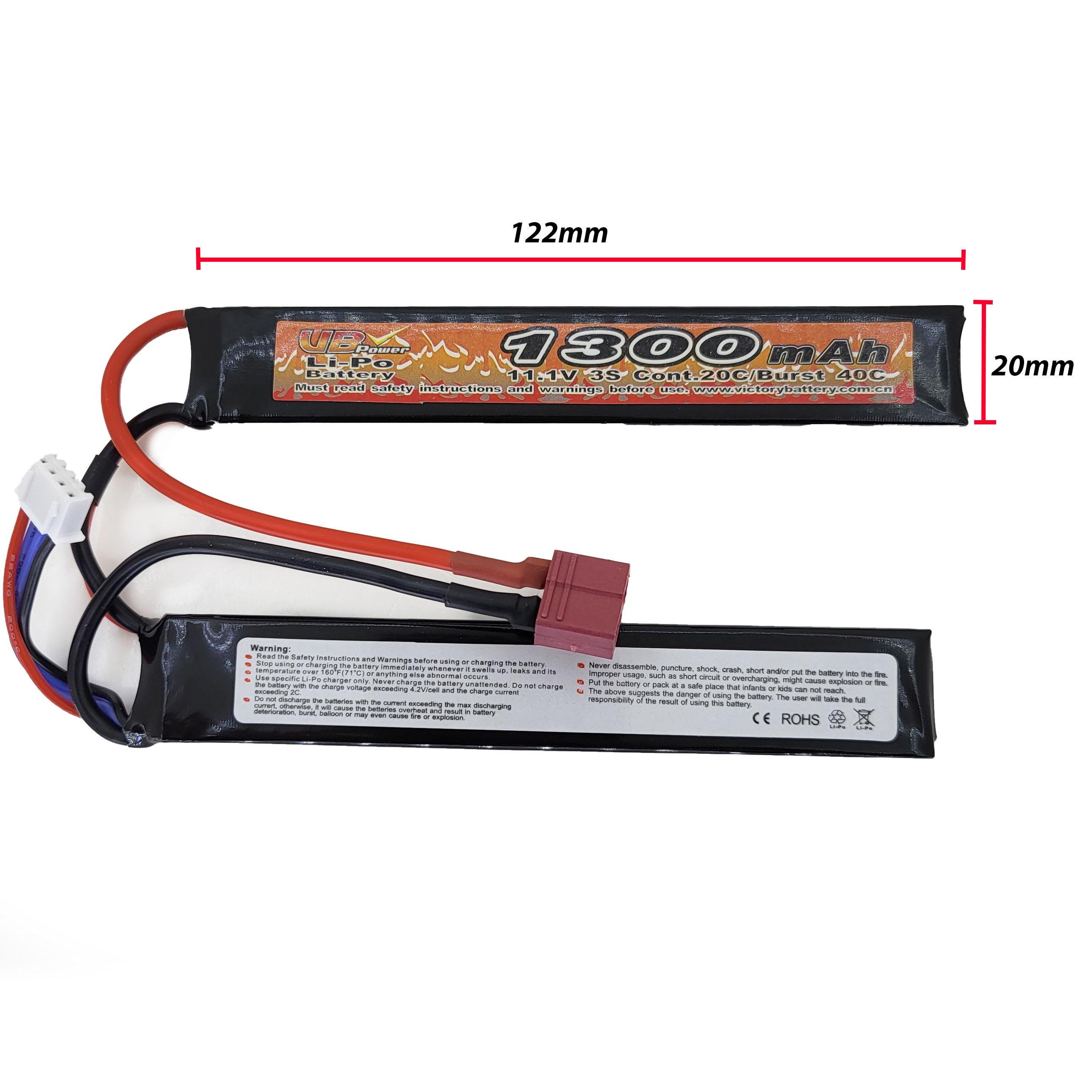 Аккумулятор VB Power VB5520120 для страйкбола Li-Pol 20-40C 11,1V 1300 mAh (14187662) - фото 2