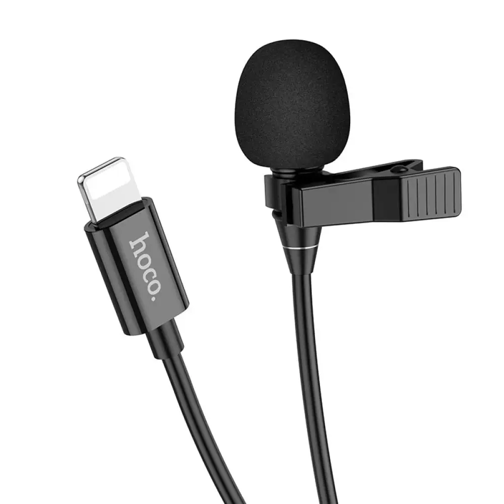 Микрофон-петличка Hoco L14 Lightning 2m Lavalier Microphone Black - фото 2