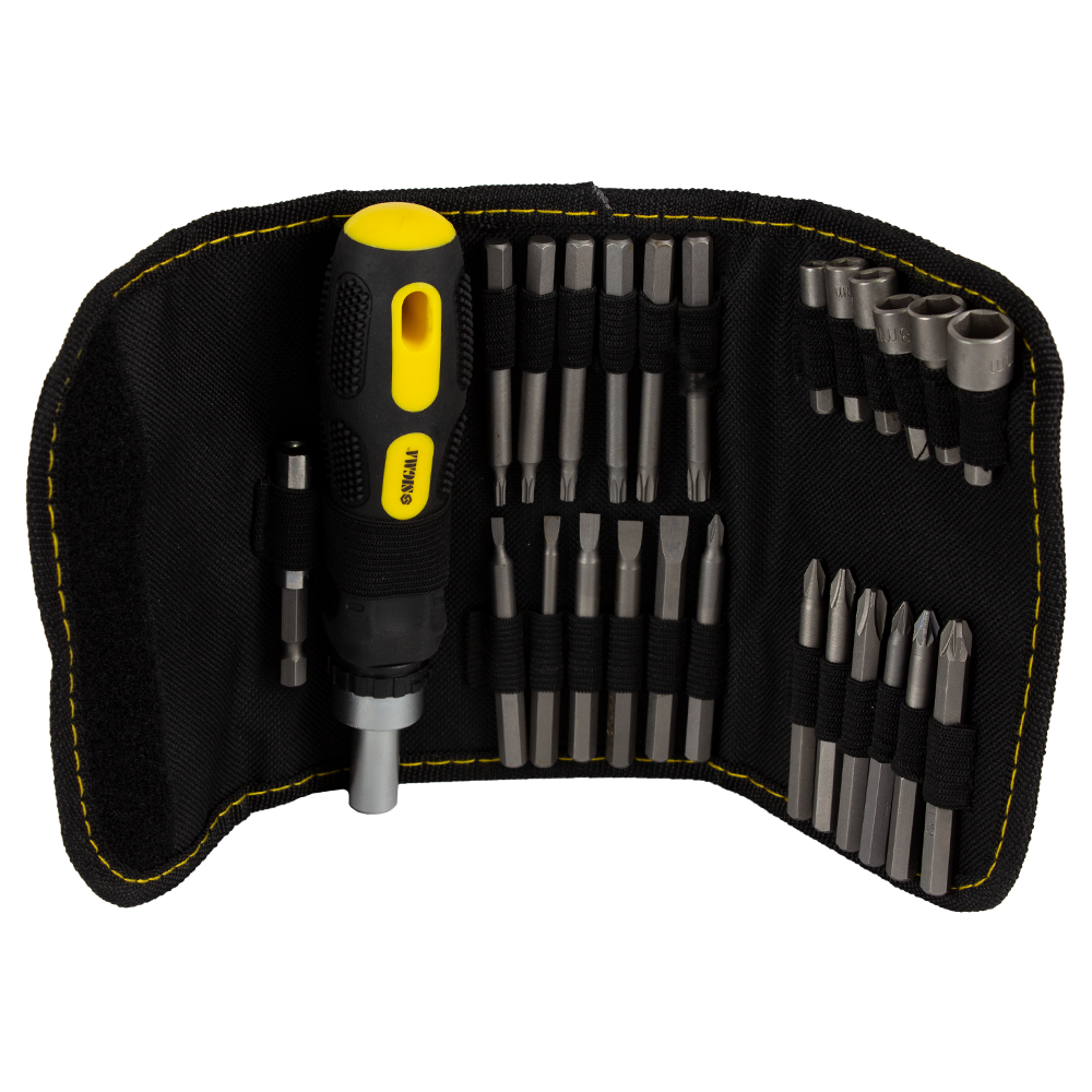 Отвертка Sigma с битами 18 шт. + насадки торцевые 6 шт. CrV (4002111)