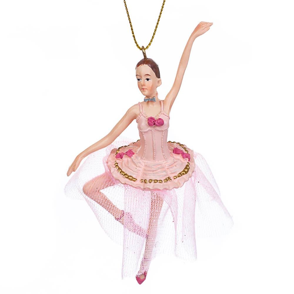 Підвіска новорічна керамічна на ялинку Elisey Балерина з трояндами (NH-106-K-218)
